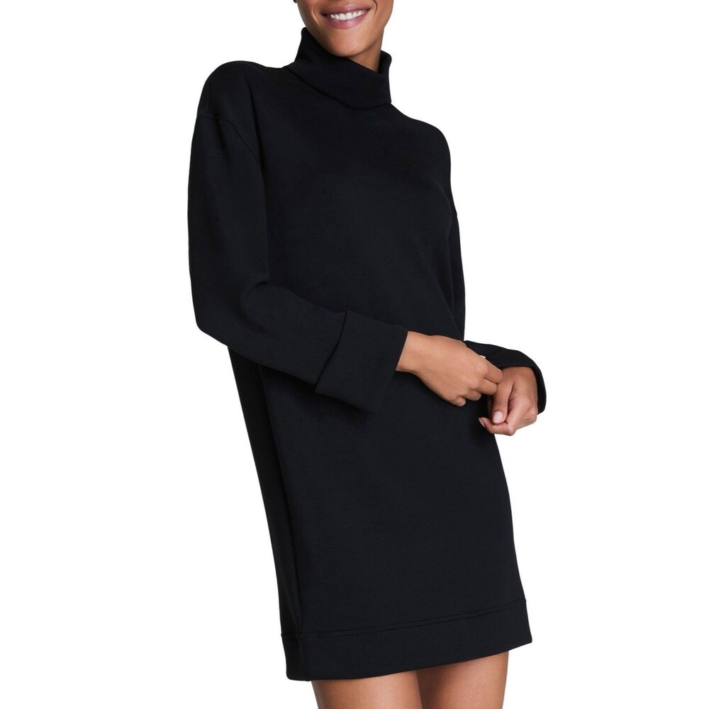 SPANX AirEssentials Turtleneck Tunic Mini Dress Black Oversized Relaxed M